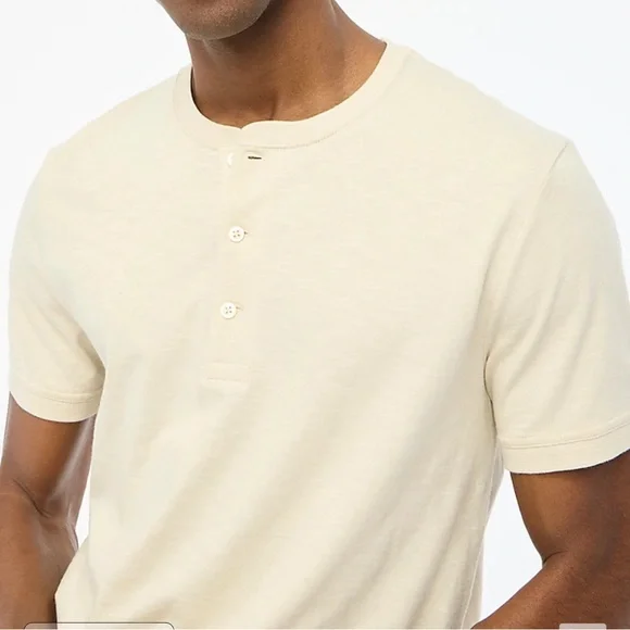 J.Crew Men Short-sleeve henley in slub cotton Tee Shirt Top Size Small - Picture 2 of 5